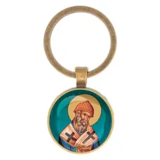 Круглый брелок, цвет бронза, Спиридон Тримифунтский C1158017