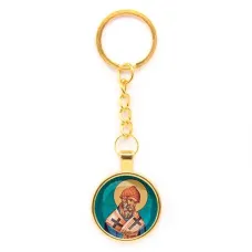 Круглый брелок, цвет золото, с цепочкой, Спиридон Тримифунтский C1158020