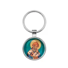 Круглый брелок, цвет серебро, Спиридон Тримифунтский C1158021