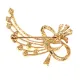 Брошь Бант, цвет золотой со стразами UE008