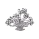 Брошь Букет, цвет серебряный со стразами UE016
