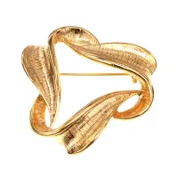 Брошь Листья, цвет золотой UE024