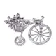 Брошь Велосипед и цветы, цвет серебряный со стразами UE027