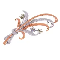 Брошь Букет с цветными кристаллами UE031