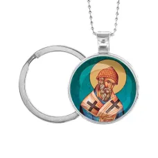 Кулон-брелок, цвет серебро, с цепочкой и кольцом, Спиридон Тримифунтский C1158054