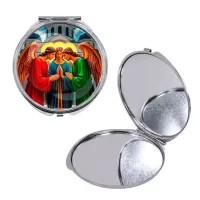 Круглое складное зеркало, цвет серебро, Троица C1159016