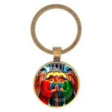 Круглый брелок, цвет бронза, Троица C1159017