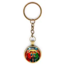 Круглый брелок, цвет бронза, с цепочкой, Троица C1159018