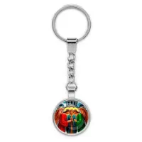 Круглый брелок, цвет серебро, с цепочкой, Троица C1159022