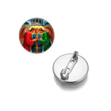 Круглый значок, цвет серебро, Троица C1159023