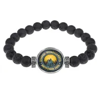 Браслет из лавы Волк воет на Луну BSL-0380