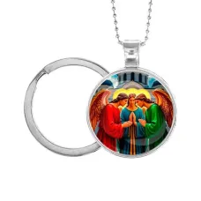 Кулон-брелок, цвет серебро, с цепочкой и кольцом, Троица C1159054