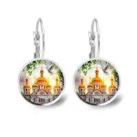 Серьги металлические, Храм и березы C1160038