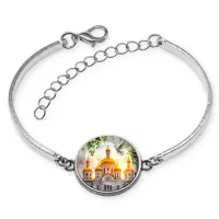 Браслет металлический, цвет серебро, Храм и березы C1160046