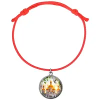 Браслет из красного шнура, Храм и березы C1160052
