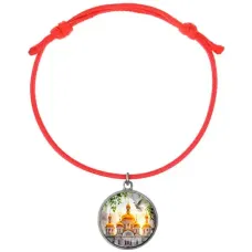 Браслет из красного шнура, Храм и березы C1160052