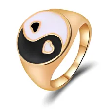 Кольцо Инь-Ян, цвет черный 1E0174-1