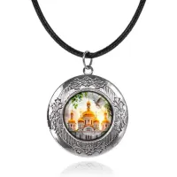 Арома-кулон металлический, Храм и березы C1160063