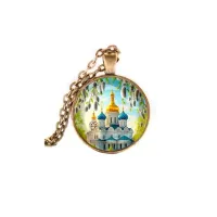 Кулон, цвет бронза, с цепочкой, Храм и вербы C1161028