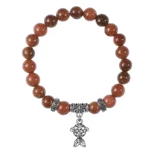 Браслет Золотая рыбка (исполнение желаний), Коричневый авантюрин BSP-13-27