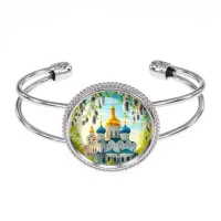 Браслет металлический, цвет серебро, Храм и вербы C1161034