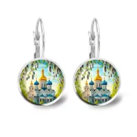 Серьги металлические, Храм и вербы C1161038