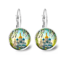 Серьги металлические, Храм и вербы C1161038