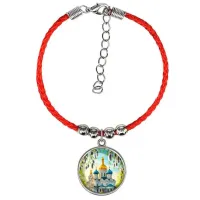 Браслет из красного шнура, Храм и вербы C1161047