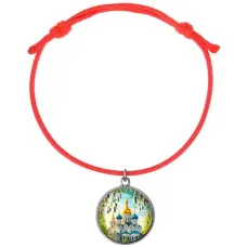 Браслет из красного шнура, Храм и вербы C1161052