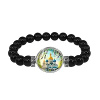 Браслет из чёрного агата, Храм и вербы C1161056