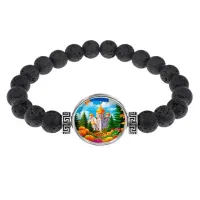 Браслет из лавы, Храм и цветы C1162003