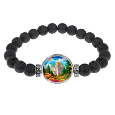 Браслет из лавы, Храм и цветы C1162003