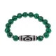 Браслет с 3-глазой бусиной Дзи и синт.камнем Малахит BSDS-01-12