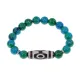 Браслет с 3-глазой бусиной Дзи и синт.камнем Хризоколла BSDS-01-21