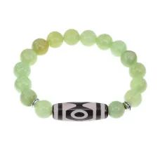 Браслет с 3-глазой бусиной Дзи и синт. камнем Оникс BSDS-01-26