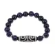 Браслет с 4-глазой бусиной Дзи и синт. камнем Синий авантюрин BSDS-02-02
