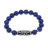 С браслетом из 4-глазой бусиной Дзи и нат. камнем Лазурит BSDS-02-10