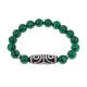 Браслет с 4-глазой бусиной Дзи и синтетическим камнем Малахит BSDS-02-12