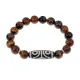 Браслет с 4-глазой бусиной Дзи и нат. камнем Тигровый глаз BSDS-02-19