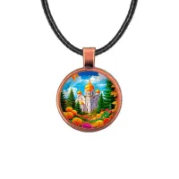 Кулон, цвет медь, со шнурком, Храм и цветы C1162031