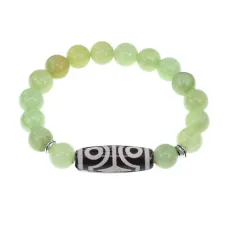 Браслет с 4-глазой бусиной Дзи и синтетическим камнем Оникс BSDS-02-26