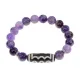 Браслет с 5-глазой бусиной Дзи и нат.камнем Аметист BSDS-03-03