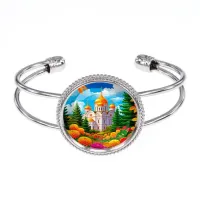 Браслет металлический, цвет серебро, Храм и цветы C1162034