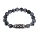 Браслет с 5-глазой бусиной Дзи и нат.камнем Снежный обсидиан BSDS-03-14
