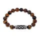 Браслет с 5-глазой бусиной Дзи и нат.камнем Тигровый глаз BSDS-03-19