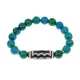 Браслет с 5-глазой бусиной Дзи и синт. камнем Хризоколла BSDS-03-21