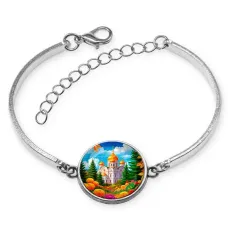 Браслет металлический, цвет серебро, Храм и цветы C1162046