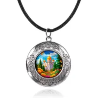 Арома-кулон металлический, Храм и цветы C1162063