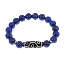Браслет с 9-глазой бусиной Дзи и нат.камнем Лазурит BSDS-05-10