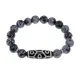 Браслет с 9-глазой бусиной Дзи и нат.камнем Снежный обсидиан BSDS-05-14